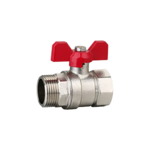Supass Nickel-Plated Brass Ball Valve with Butterfly Handle