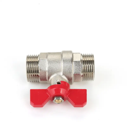 Supass Nickel-Plated Brass Ball Valve with Butterfly Handle - Image 2