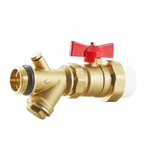 SUPASS 1-inch PPR Brass Forged Straight Multi-function Filter Ball Valve with Butterfly Handle for Heating Water Manifolds